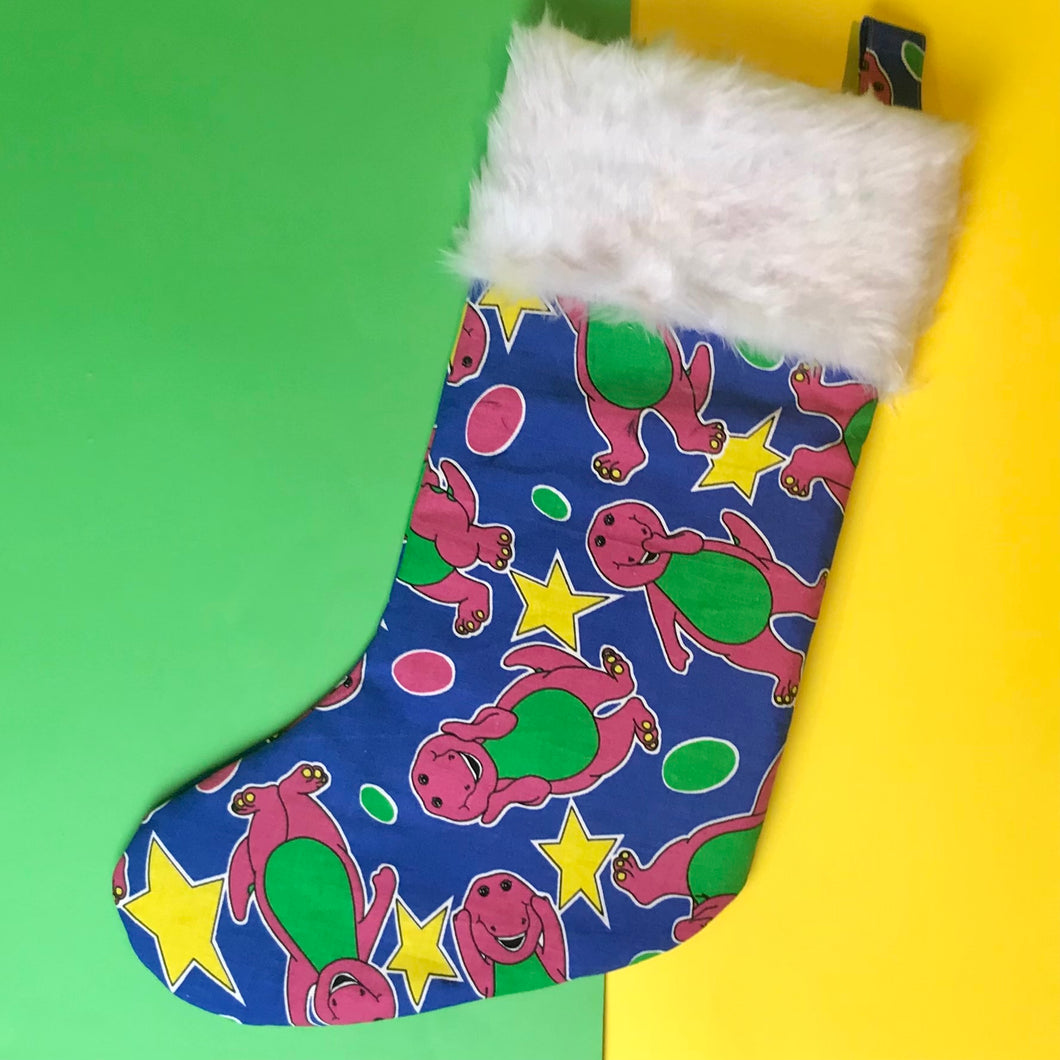 Purple Dino Christmas Stocking